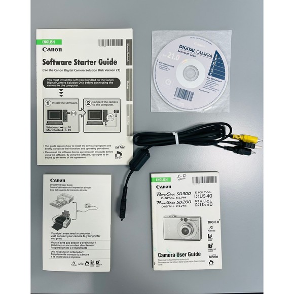 Canon PowerShot Digital ELPH SD300 / Compact Camera w/battery - PARTS OR REPAIR - Picture 3 of 8